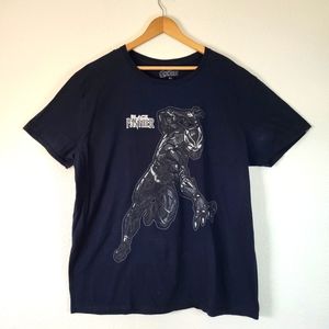 Marvel Mens XL Black Short Sleeve Crew Neck Avenger Black Panther Graphic Tshirt